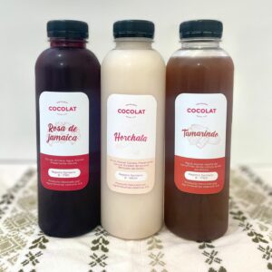 Horchata, Rosa de Jamaica y Tamarindo.
